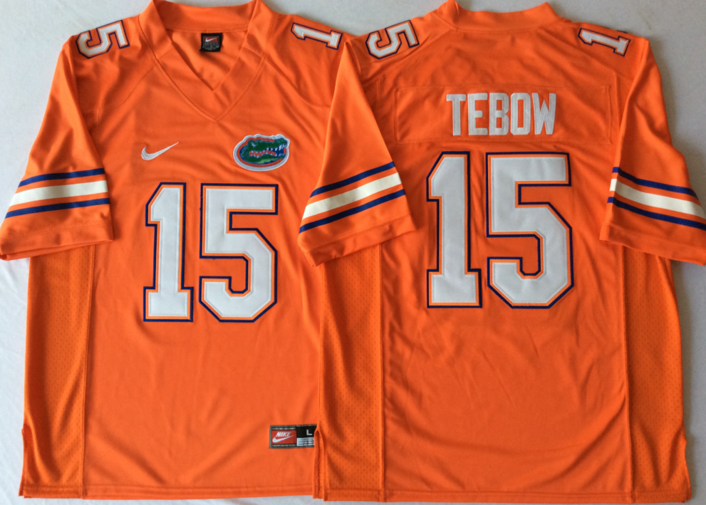 NCAA Men Florida Gators Orange #15 TEBOW->ncaa teams->NCAA Jersey